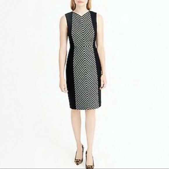 J Crew Chevron Sleeveless Wool Blend Dress Size 2 - Picture 1 of 7